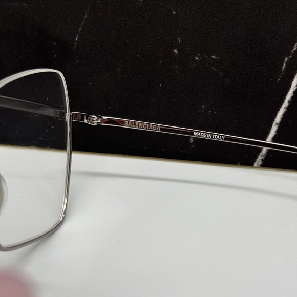 NEW BALENCIAGA BB0142O 001 BUTTERFLY SILVER WOMEN EYEGLASSES BALENCIAGA - Picture 9 of 11
